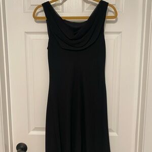 S.L. Fashions Black Sheath Cowl Neck Dress